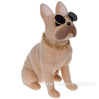 Фигура "Французский бульдог" (флок), 26x16xH35 см - фото 1