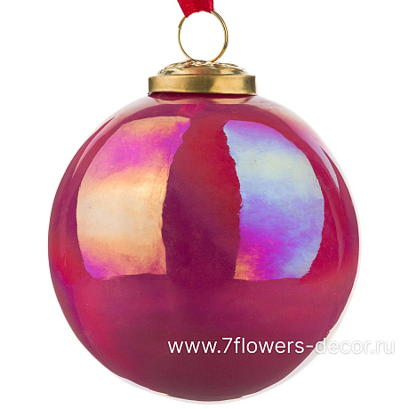 Елочная игрушка Шар (стекло), D10 см - фото 1