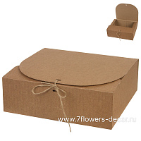 Коробка подарочная с бантом (крафт), 31х25хН10 см - фото 1