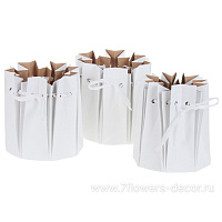 Набор ваз одноразовых белых (пластик/картон), D16,5xH16,5 см (3шт) - фото 1