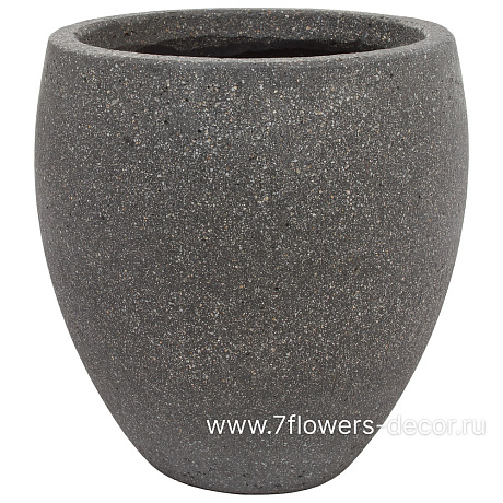 Кашпо Nobilis Marco Plain rough grey Round (файкостоун), D22хH22,5 см - фото 1