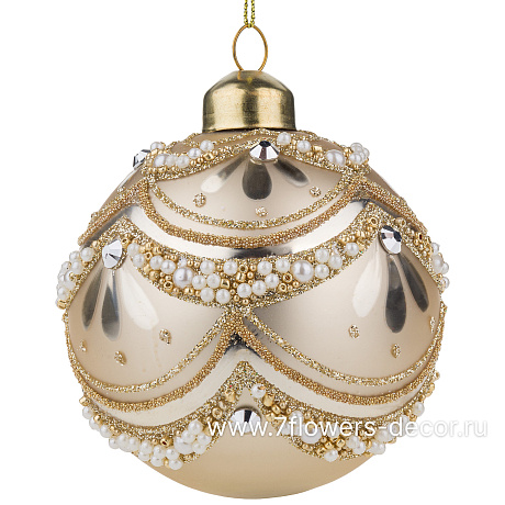 Елочная игрушка Шар (стекло), D8 см - фото 1