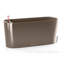 Кашпо Lechuza "Delta Complete taupe high gloss" (пластик), 40x15xH18 см - фото 1