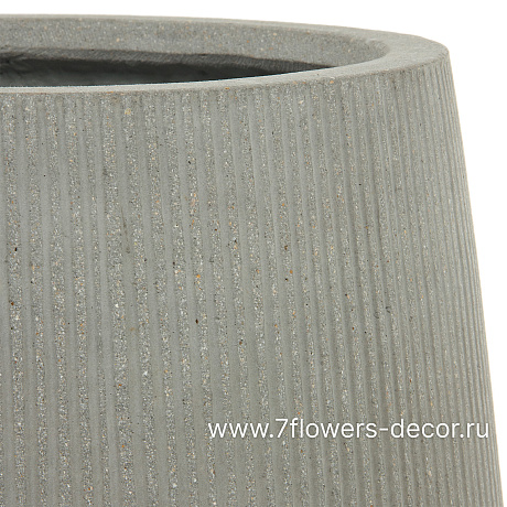 Кашпо Nobilis Marco Vertical stripes rough cement Jar (файкостоун), D44,5хH66 см - фото 2