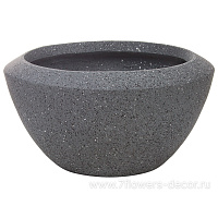 Кашпо Nobilis Marco "Granite graphite Round" (файберглас), D38хH20 см - фото 1