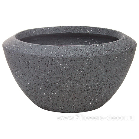 Кашпо Nobilis Marco Granite graphite Round (файберглас), D38хH20 см - фото 1