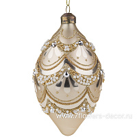 Елочная игрушка "Олива" (стекло), D8xH14 см - фото 1