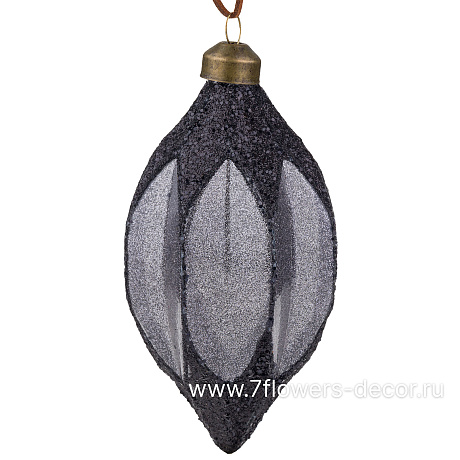 Елочная игрушка Олива (стекло), 7xH14 см - фото 1