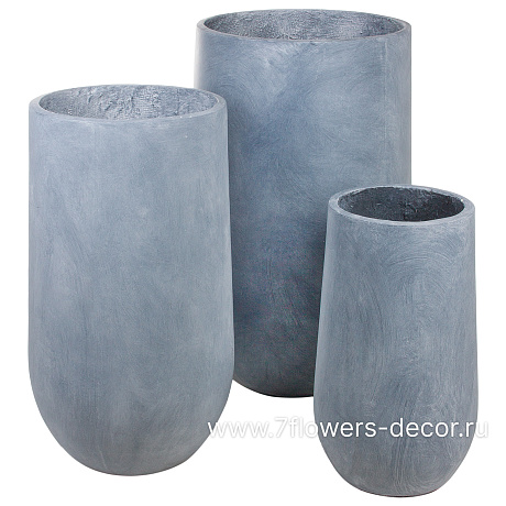 Кашпо Nobilis Marco Stone grey Jar (файберглас), D40,5хH80 см - фото 3
