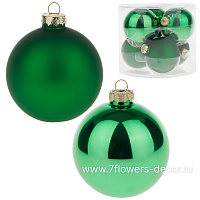 Елочная игрушка "Шар" (стекло), D8 см, набор (6 шт) - фото 1