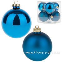 Елочная игрушка "Шар" (стекло), D8 см, набор (6 шт) - фото 1