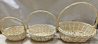 Корзина плетеная (ива), 32x25xH11 см - 21x15xH9 см, набор (3 шт)