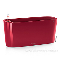 Кашпо Lechuza "Delta Complete scarlet red high gloss" (пластик), 40x15xH18 см - фото 1