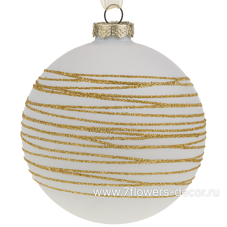 Елочная игрушка Шар (стекло), D10 см - фото 1