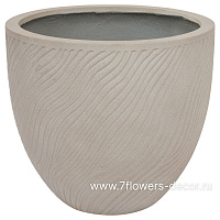 Кашпо Nobilis Marco "Sand Waves sandy beige Round" (файкостоун), D50xH44,5 см - фото 1