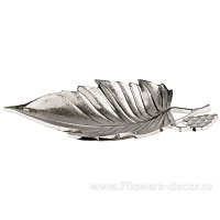 Блюдо декоративное "Лист" (металл), 34x17xH5 см - фото 1