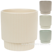 Кашпо "Slats" (керамика), D12xH12,5 см - фото 1