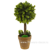 Растение искусственное в кашпо "Самшит", H43 см - фото 1