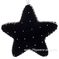 Елочная игрушка "Звезда" (бархат), 10xH10 см - фото 1