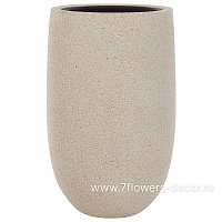 Кашпо Nobilis Marco "Mineral White Round" (полистоун), D39xH61 см, с тех.горшком - фото 1