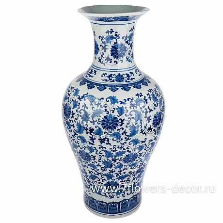 Ваза Шинуазри Blue (керамика), D25xH67 см - фото 1