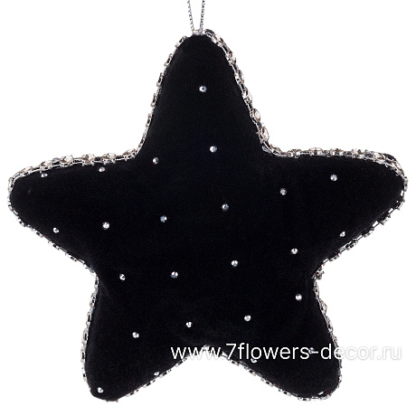 Елочная игрушка Звезда (бархат), 10xH10 см - фото 1