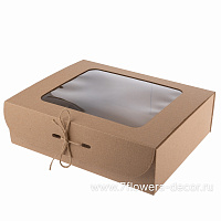 Коробка подарочная с окном (крафт), 25х20хН7 см - фото 1