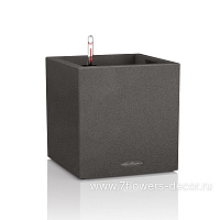 Кашпо Lechuza "Canto Square Complete graphite black" (пластик), 40x40xH40 см - фото 1