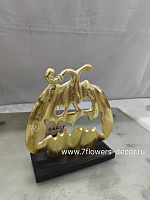 Фигура на деревянной подставке "Тыква" (металл), 17x6,5xH18 см - фото 1