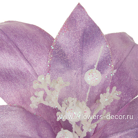 Цветок искусственный Пуансеттия (ткань), D35 см - фото 2