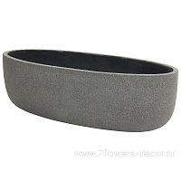 Кашпо Nobilis Marco "Plain rough grey Oval" (файкостоун), 86х32хH28 см - фото 1