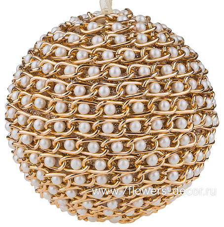 Елочная игрушка Шар (акрил, металл), D10 см - фото 1