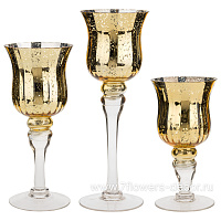 Подсвечник "Christmas" (стекло), H30 см, H25 см, H20 см, набор (3 шт) - фото 1