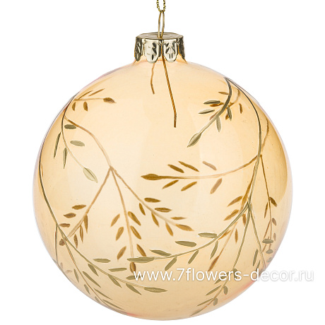Елочная игрушка Шар (стекло), D10 см - фото 1