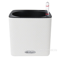 Кашпо Lechuza "Cube Color Complete white" (пластик), 17x17xH16 см - фото 1