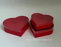 Коробка подарочная "Сердце", 23x21xH7 см - 18x16xH6 см, набор (3 шт), с прозрачной крышкой - фото 1