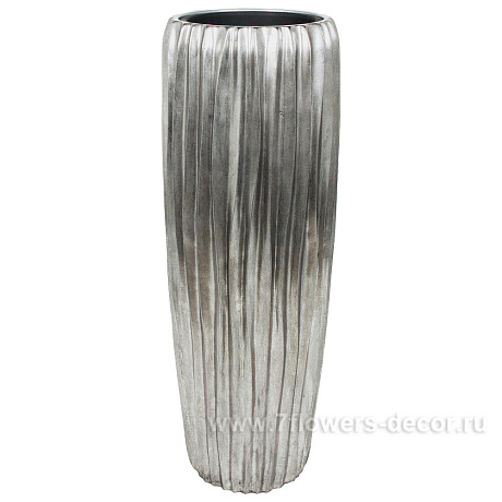 Кашпо полистоун Nobilis Marco Pa-alu Lines Vase, D34хH97 см с тех.горшком - фото 1