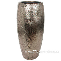 Кашпо полистоун Nobilis Marco "Pa-silverbrown Sunrays Vase", D50хH107 см с тех.горшком - фото 1