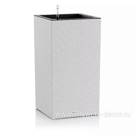 Кашпо Lechuza Canto Stone 40 Complete High light grey (пластик), 40x40xH76 см - фото 1