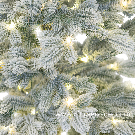 Ель искусственная заснеженная с лампочками Тикко (ПЭ), D90xH220 см - фото 4