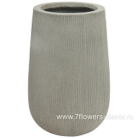 Кашпо Nobilis Marco "Vertical stripes rough cement Jar" (файкостоун), D29хH43 см - фото 1