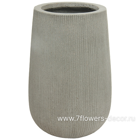 Кашпо Nobilis Marco Vertical stripes rough cement Jar (файкостоун), D29хH43 см - фото 1