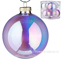 Елочная игрушка "Шар" (стекло), D8 см, набор (6 шт) - фото 1