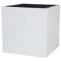 Кашпо Nobilis Marco "Pmlac-white Cube" (полистоун), 50х50хH50 см, с тех.горшком - фото 1