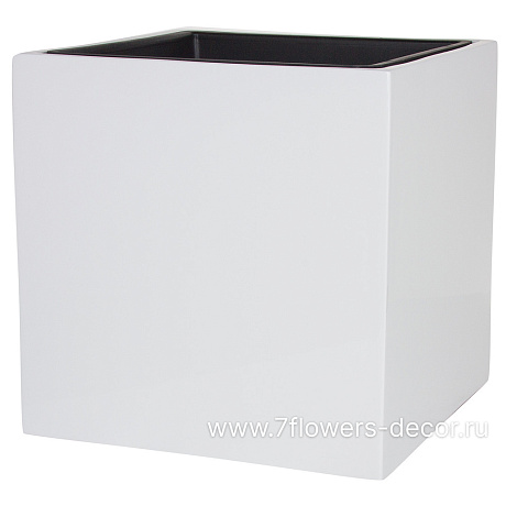 Кашпо Nobilis Marco Pmlac-white Cube (полистоун), 50х50хH50 см, с тех.горшком - фото 1