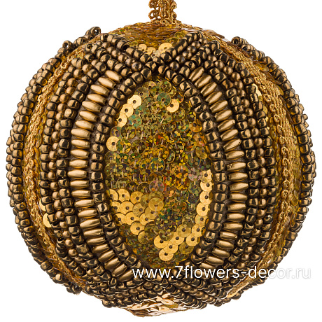 Елочная игрушка Шар (бисер, пайетки), D10 см - фото 1