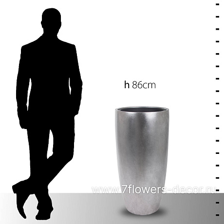Кашпо Nobilis Marco Pa-alu Vase (полистоун), D41хH86 см, с тех.горшком - фото 5