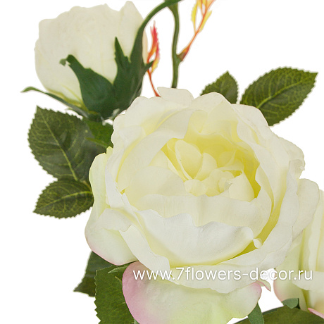 Цветок искусственный  с силиконовым покрытием Роза садовая, 79 см - фото 2
