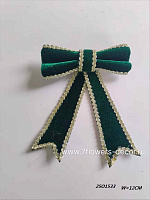 Елочная игрушка на клипе "Бант" (бархат), H12 см - фото 1
