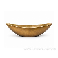 Кашпо Nobilis Marco "Янтарь-металлик/ Лодка, янтарный" (полистоун), 65x13,5xH15 см - фото 1